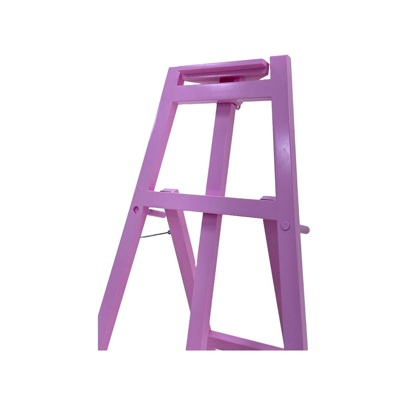 P-ES102-PI 186cm type 2 adjustable wooden easel in pink