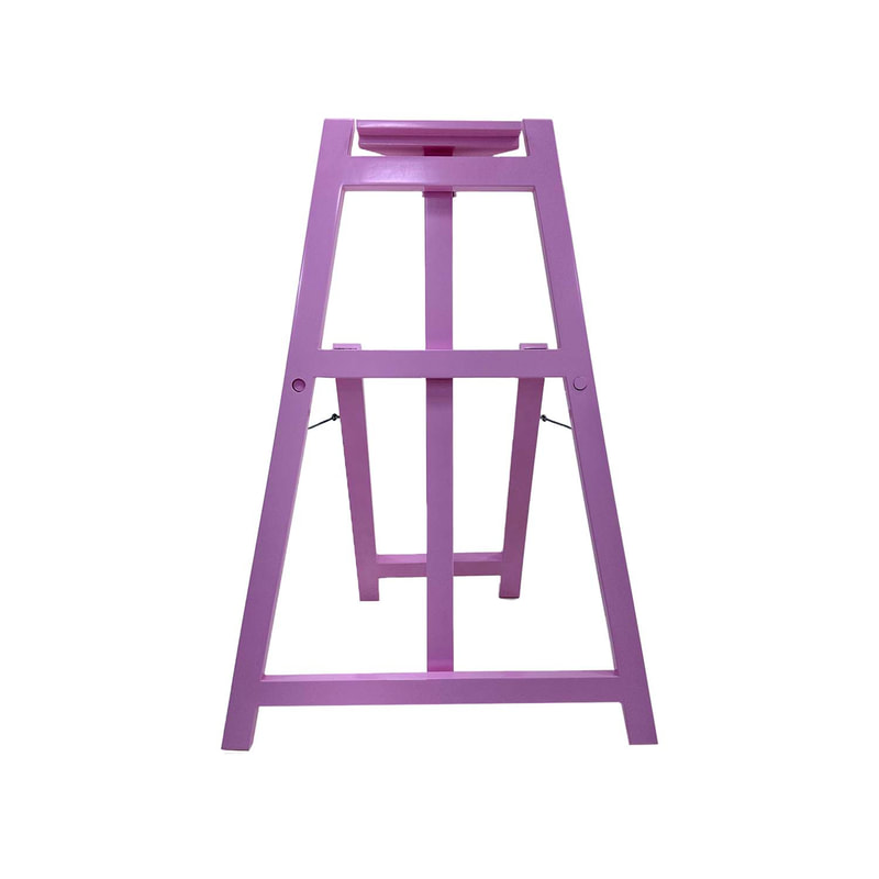 P-ES102-PI 186cm type 2 adjustable wooden easel in pink