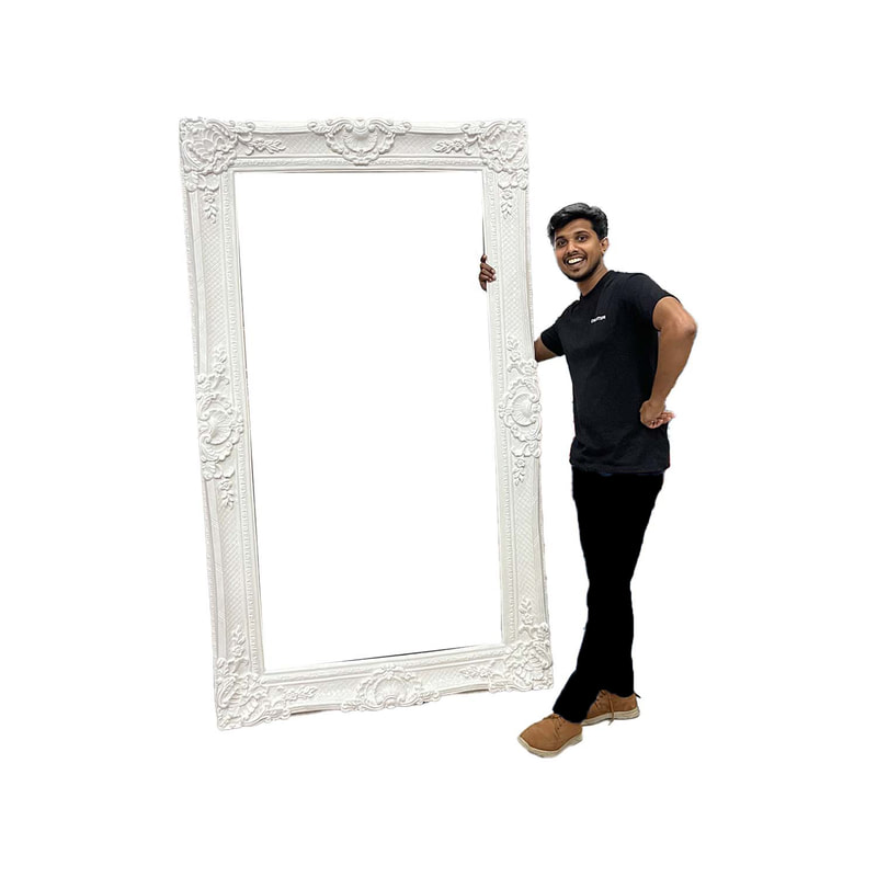 P-FD801-WH Baroque frame in white