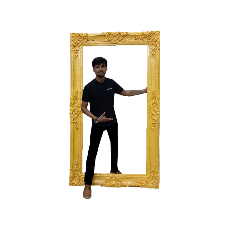 P-FD801-YL Baroque frame in yellow