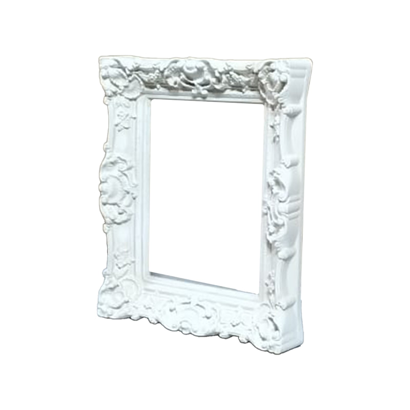 P-FD802-WH Type 2 baroque rectangular frame in white