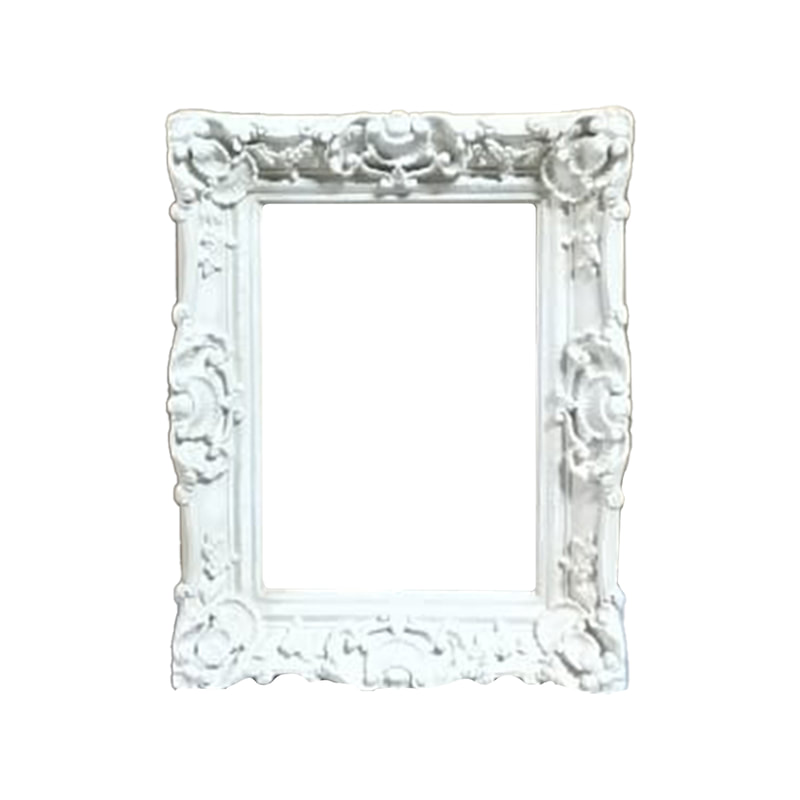 P-FD802-WH Type 2 baroque rectangular frame in white