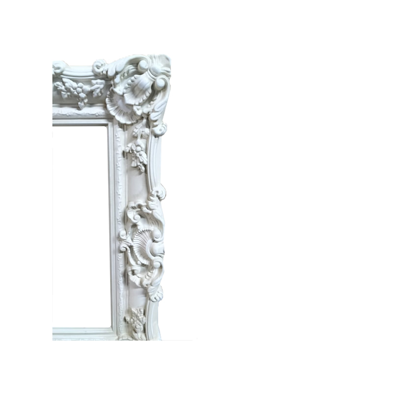 P-FD802-WH Type 2 baroque rectangular frame in white