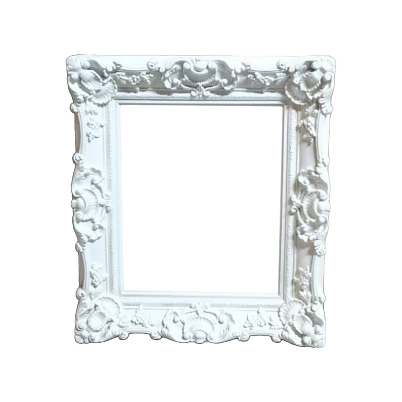 P-FD804-WH Type 4 baroque rectangular frame in white