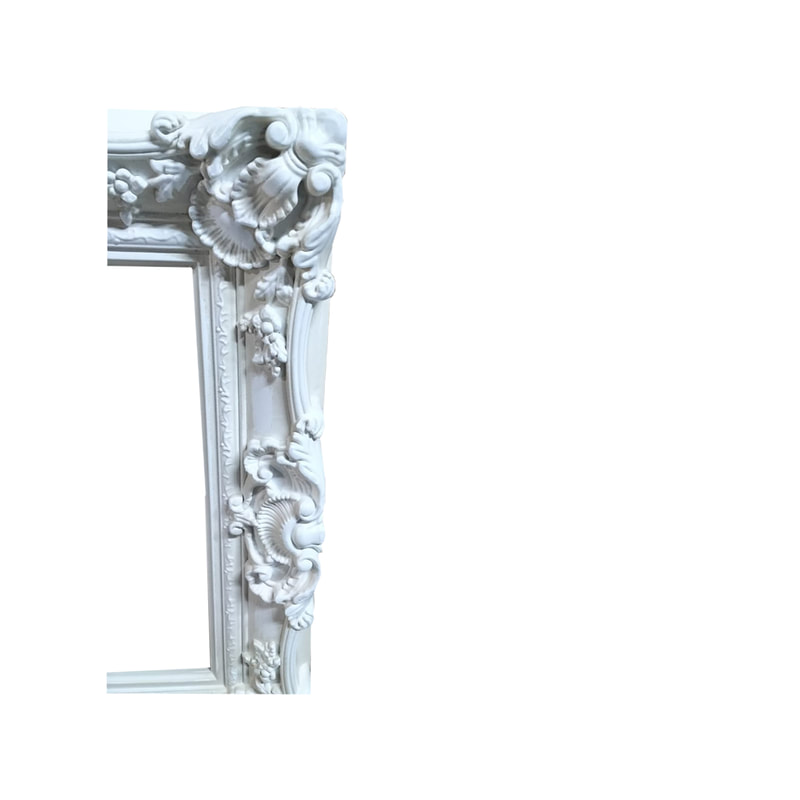 P-FD804-WH Type 4 baroque rectangular frame in white