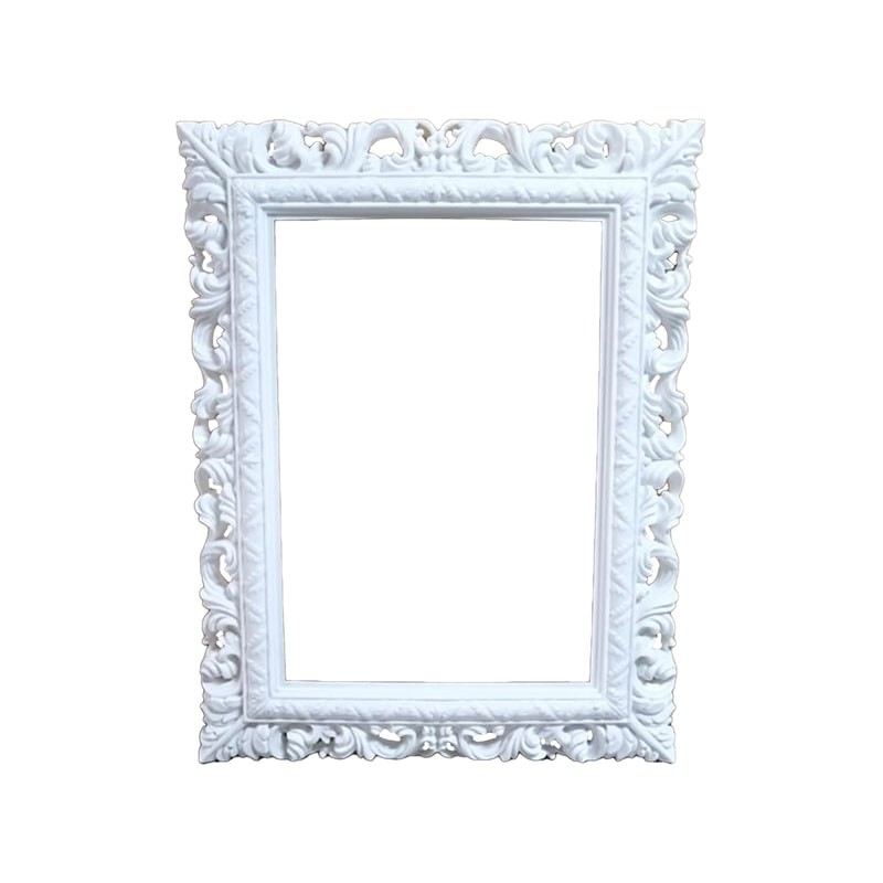 P-FD805-WH Type 5 baroque rectangular frame in white