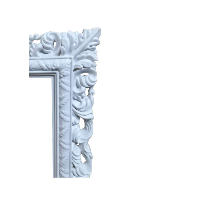 P-FD805-WH Type 5 baroque rectangular frame in white