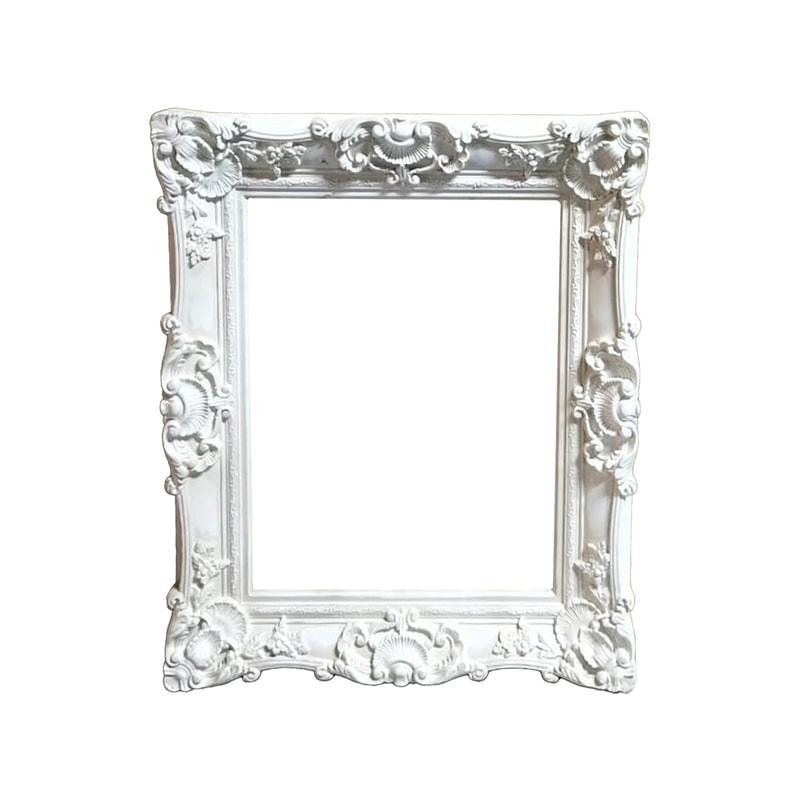 P-FD806-WH Type 6 baroque rectangular frame in white