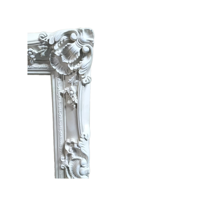 P-FD806-WH Type 6 baroque rectangular frame in white