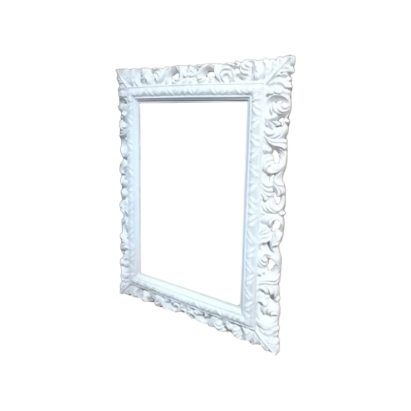 P-FD808-WH Type 8 baroque rectangular frame in white