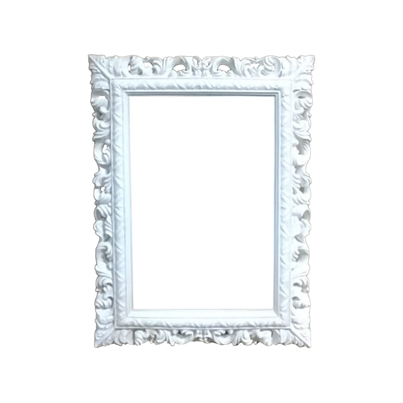 P-FD808-WH Type 8 baroque rectangular frame in white