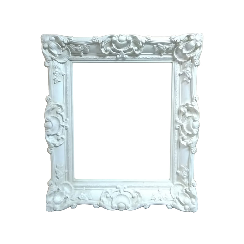P-FD809-WH Type 9 baroque rectangular frame in white