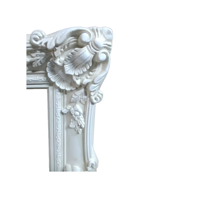P-FD814-WH Type 14 baroque rectangular frame in white