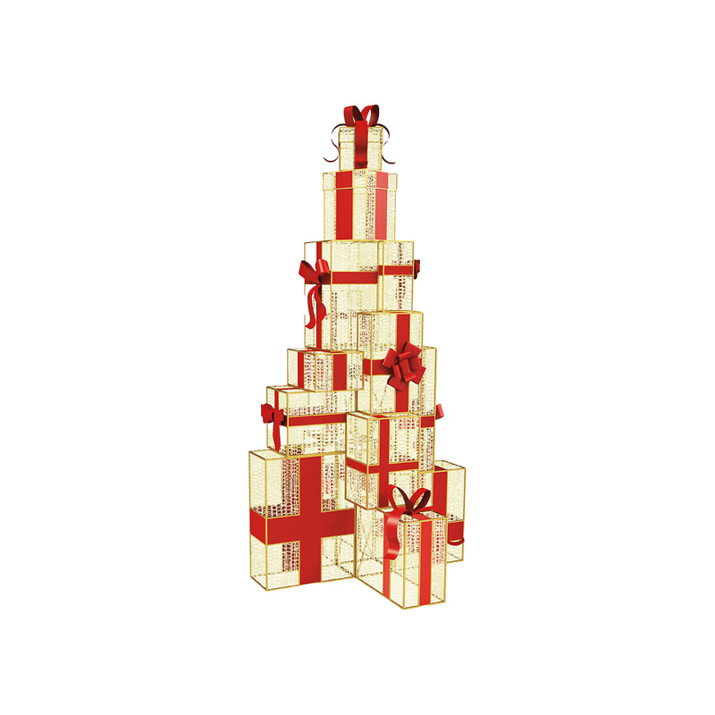 P-FF105-GD 8.2m high Gunhild  Gift tree with LED lighting