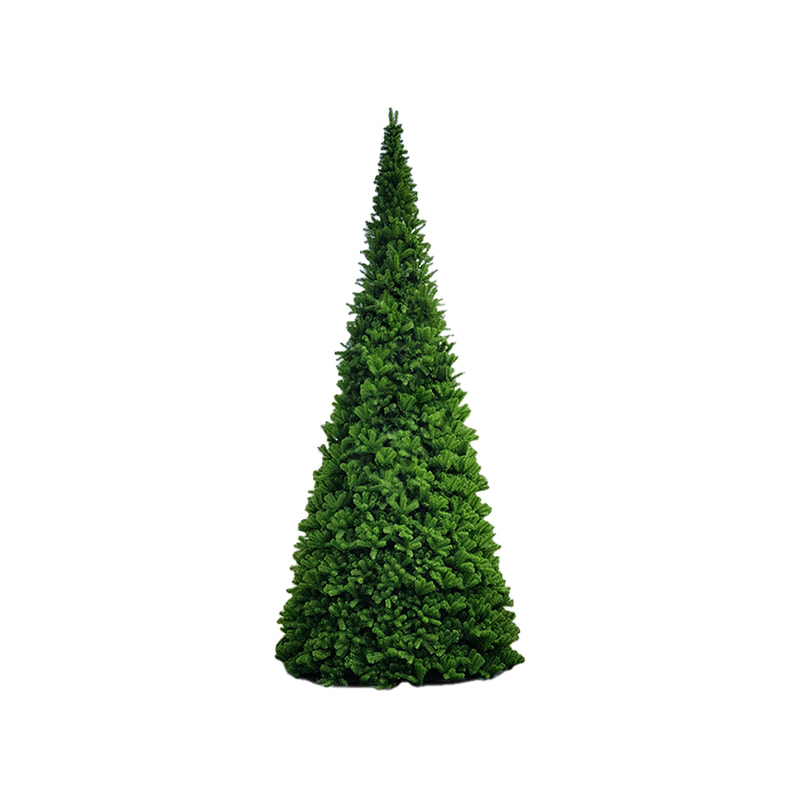 P-FF107-EG 1400cm high Brita giant Christmas tree with internal frame and LED lighting to each of over 1450 individual branches