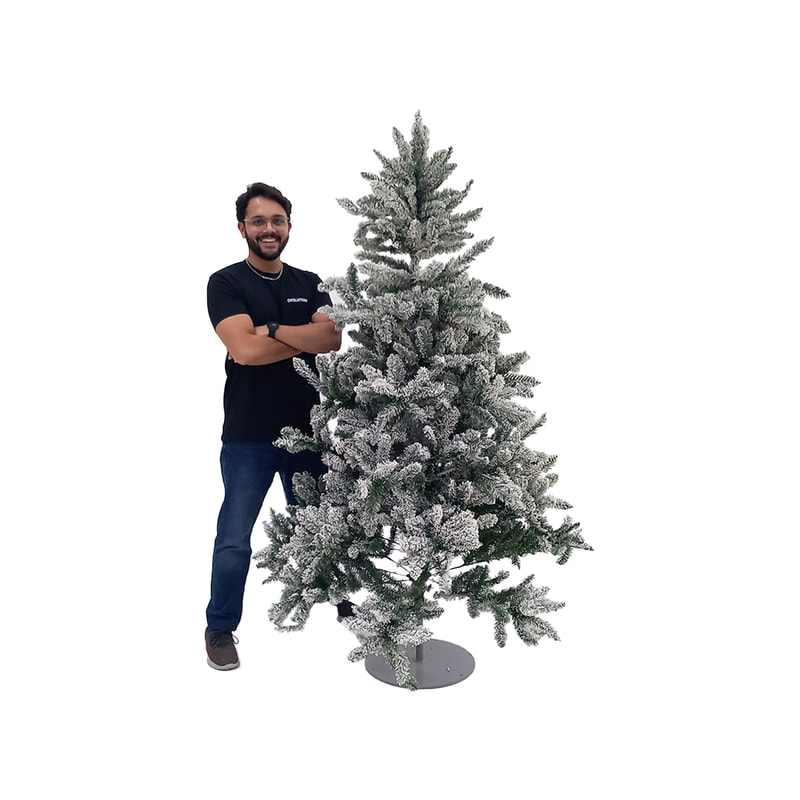 P-FF110-WH 180cm high Heimdall artificial Christmas tree wiith green branches and snowy white frosting