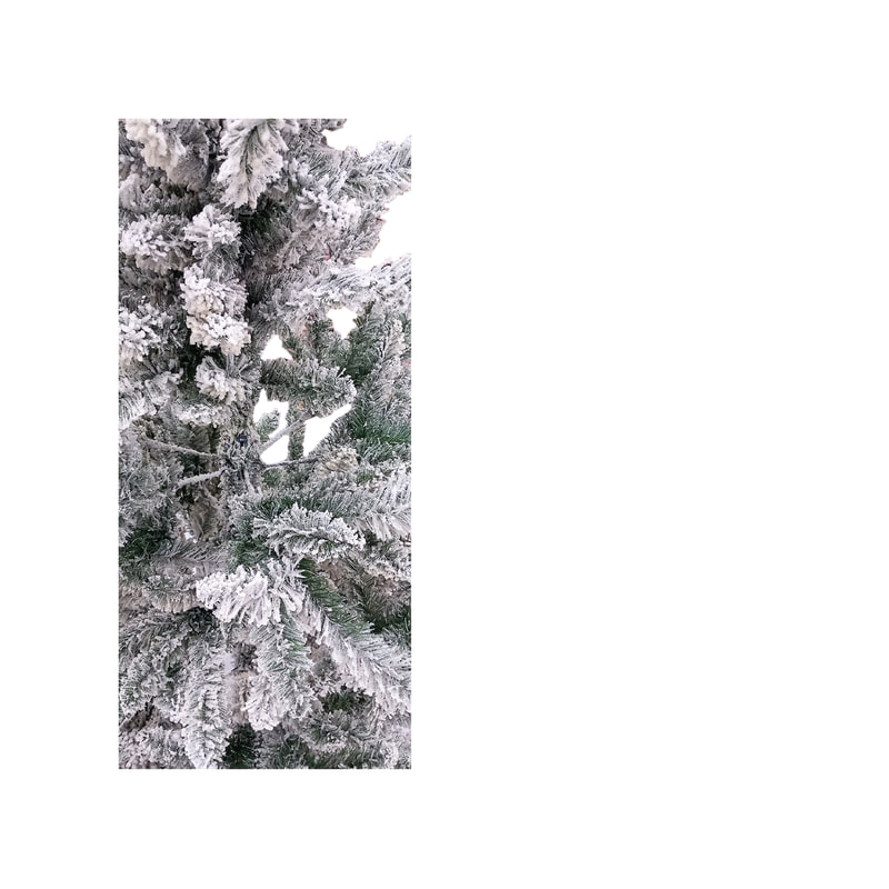 P-FF111-WH 200cm high Heimdall artificial Christmas tree with green branches and snowy white frosting