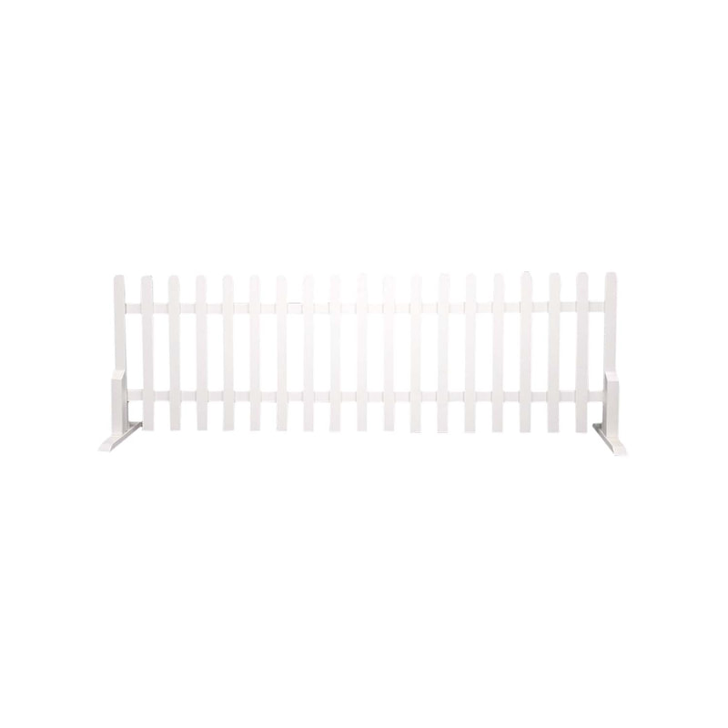P-FN101-WH 240cm type 1 wooden picket fence in white with feet