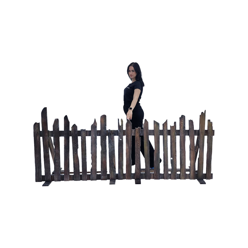 P-FN801-DS 100cm high distressed fencing