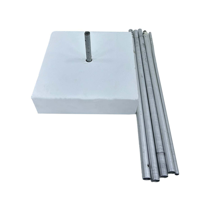 P-FP101-SI Type 1 Flag pole in silver 410cm high with a top section for vertical flags