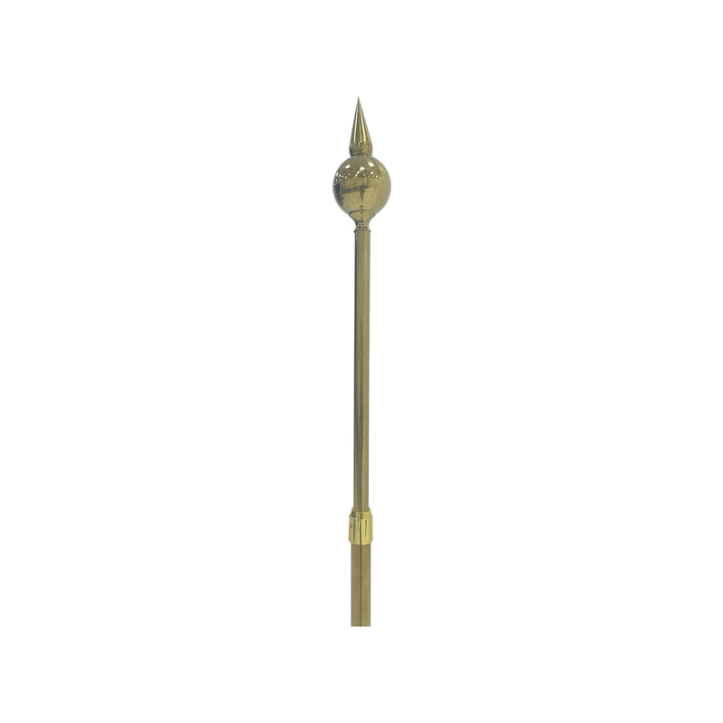P-FP101-SI Type 1 Flag pole in silver 410cm high with a top section for vertical flags