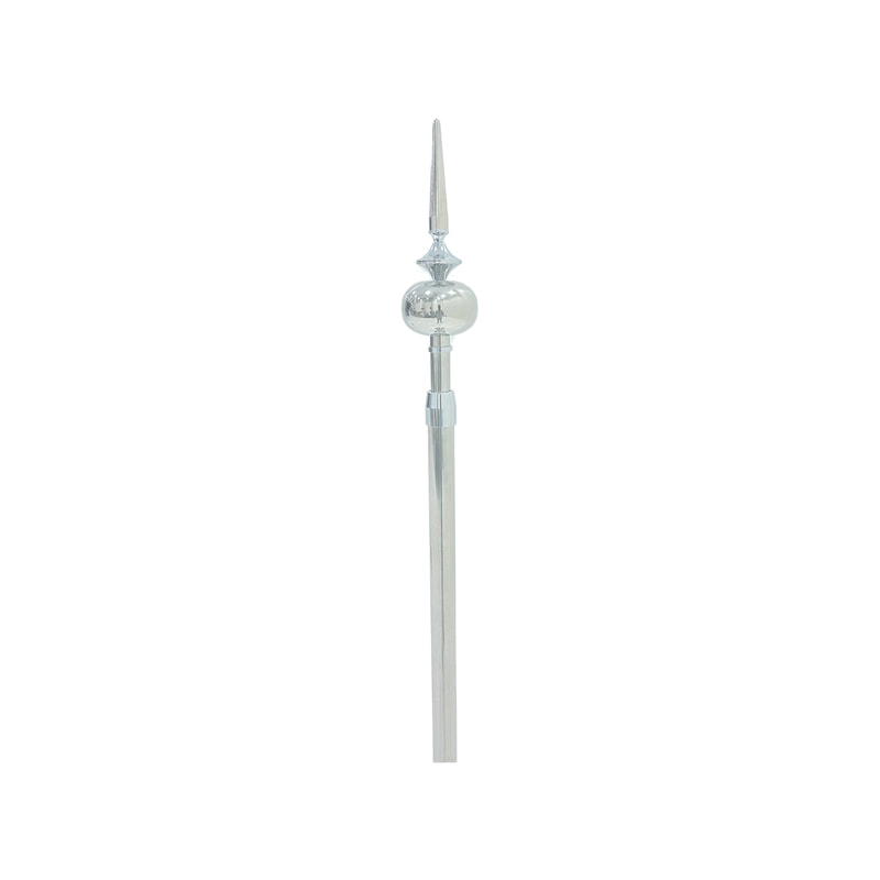 P-FP103-SI Type 3 Flag pole in silver 300cm high with a decorative top
