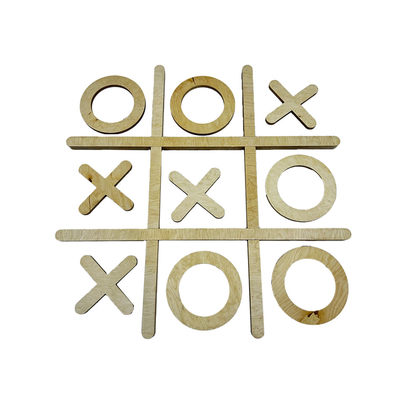 P-GM102-NW Tic-Tac-Toe X's in natural wood