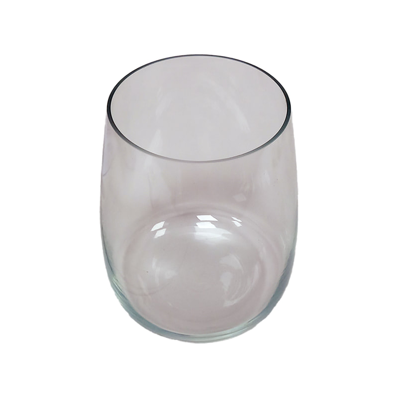 P-GW103-CL 18cm Berakna shaped clear glass vase