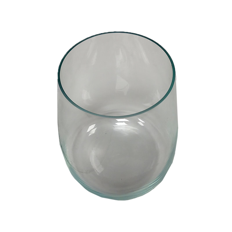 P-GW103-CL 18cm Berakna shaped clear glass vase
