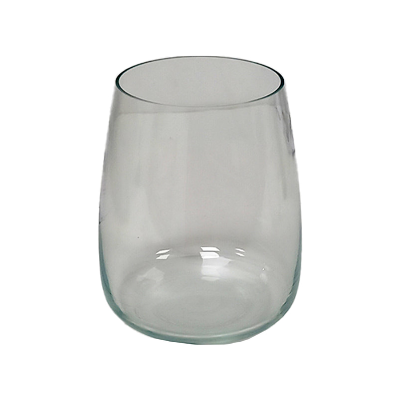 P-GW103-CL 18cm Berakna shaped clear glass vase