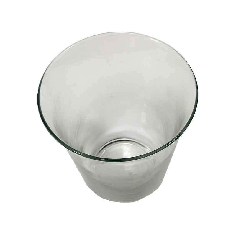 P-GW104-CL 18cm Pomp tulip-shaped clear glass vase