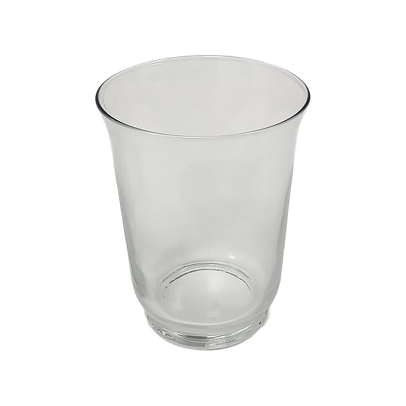 P-GW104-CL 18cm Pomp tulip-shaped clear glass vase