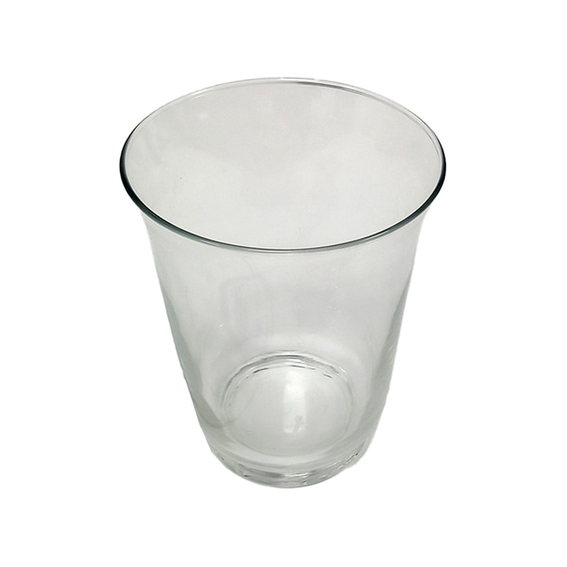 P-GW104-CL 18cm Pomp tulip-shaped clear glass vase