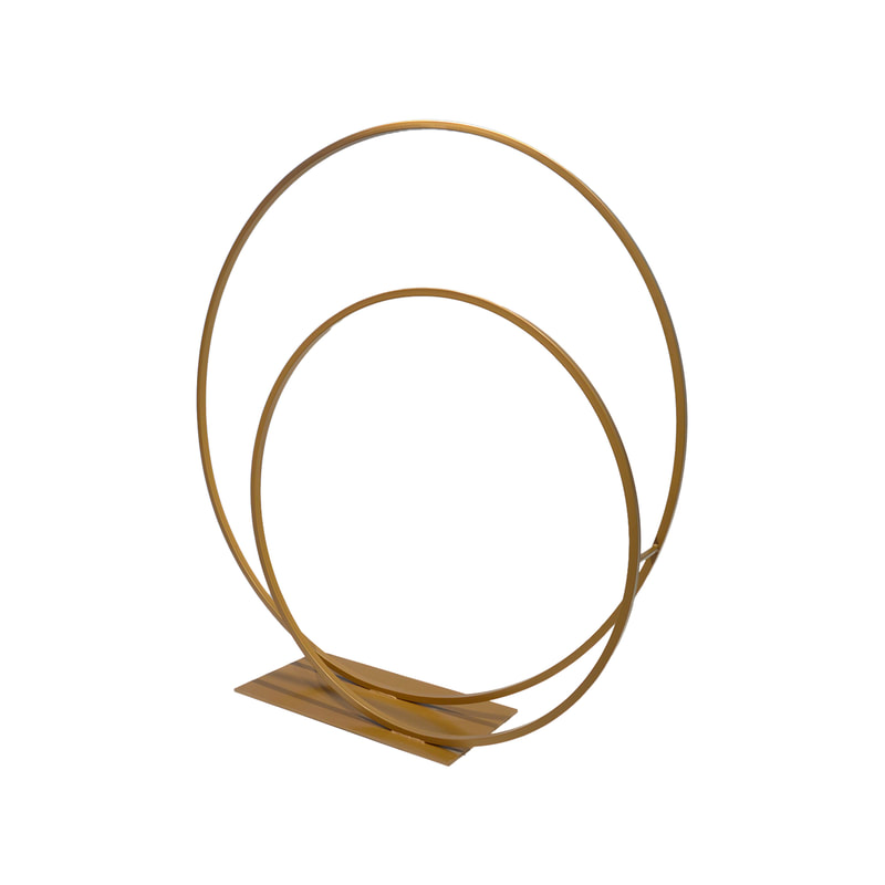 P-HD101-GD 220cm Ring type 1 gold double gold hoop display