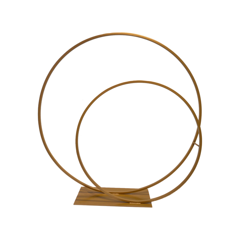 P-HD101-GD 220cm Ring type 1 gold double gold hoop display