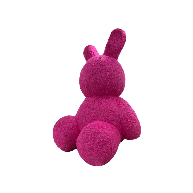 P-IF103-PI 400cm giant bunny inflatable in pink fur