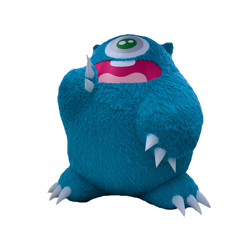 P-IF104-BU 400cm monster inflatable with blue fur