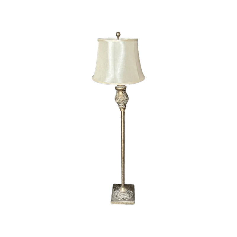 P-LA101-GW 150cm Christian ornate gold floor standing lamp with off-white lamp shade