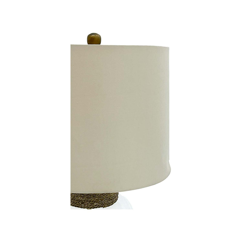 P-LA102-BE 60cm Thomas glass table lamp with beige lamp shade