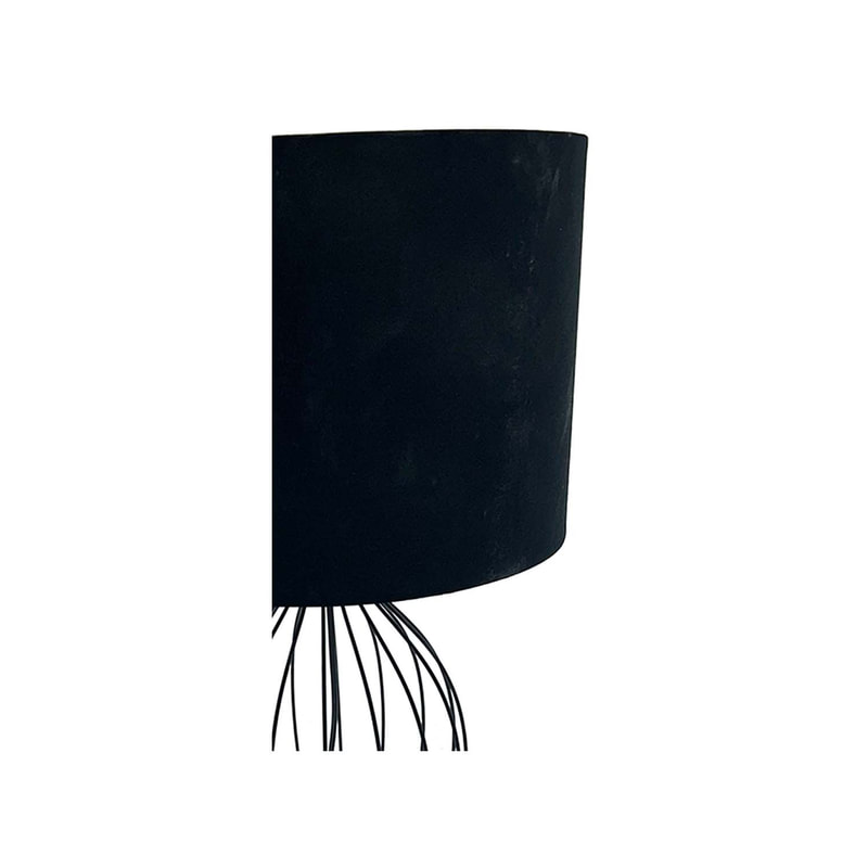 P-LA103-BL 62cm Robert black wire table lamp and black lamp shade