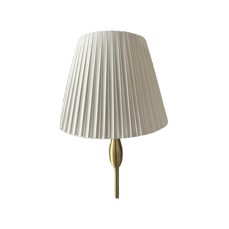 P-LA105-GD 160cm Evan classic gold floor standing lamp with beige lamp shade