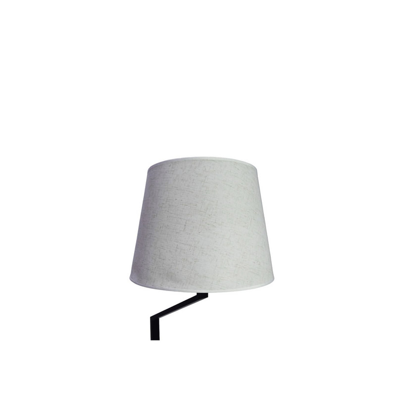 P-LA117-BW Ivo Standing Lamp in Black Metal Stand and White Shade