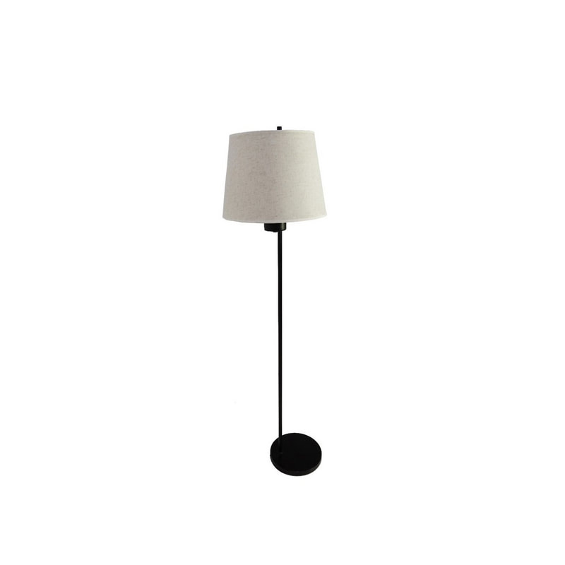 P-LA118-NW Soren Standing Lamp with Black Metal Legs and White Shade