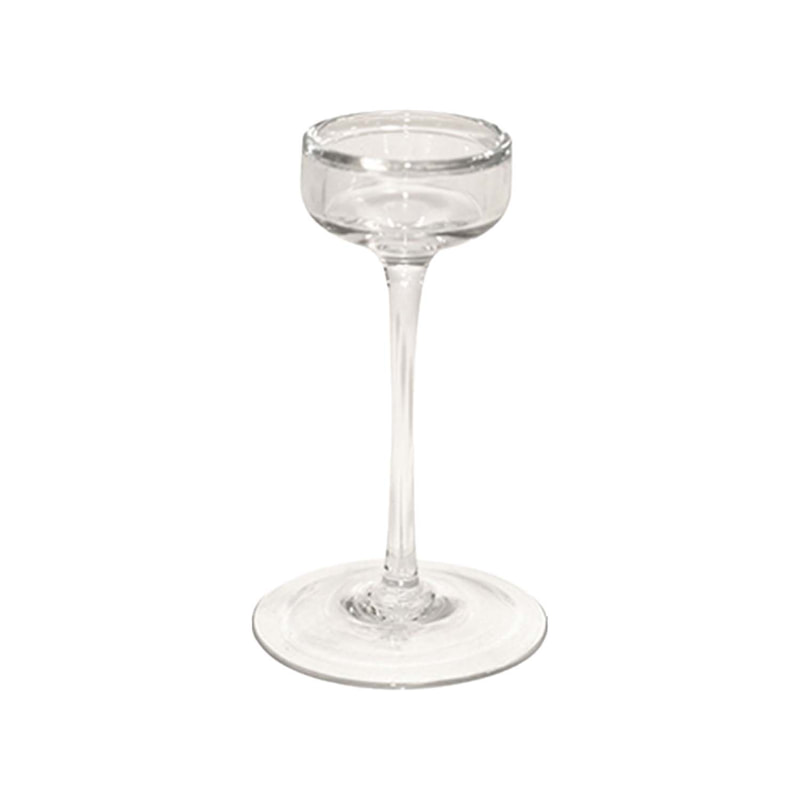 P-LC101-CL 24cm Dale glass stem tea light candle holder