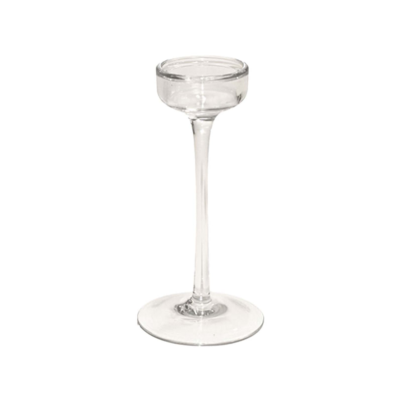 P-LC102-CL 16cm Dale glass stem tea light candle holder