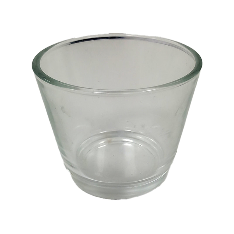 P-LC108-CL 10cm Drew round glass tea light candle holder
