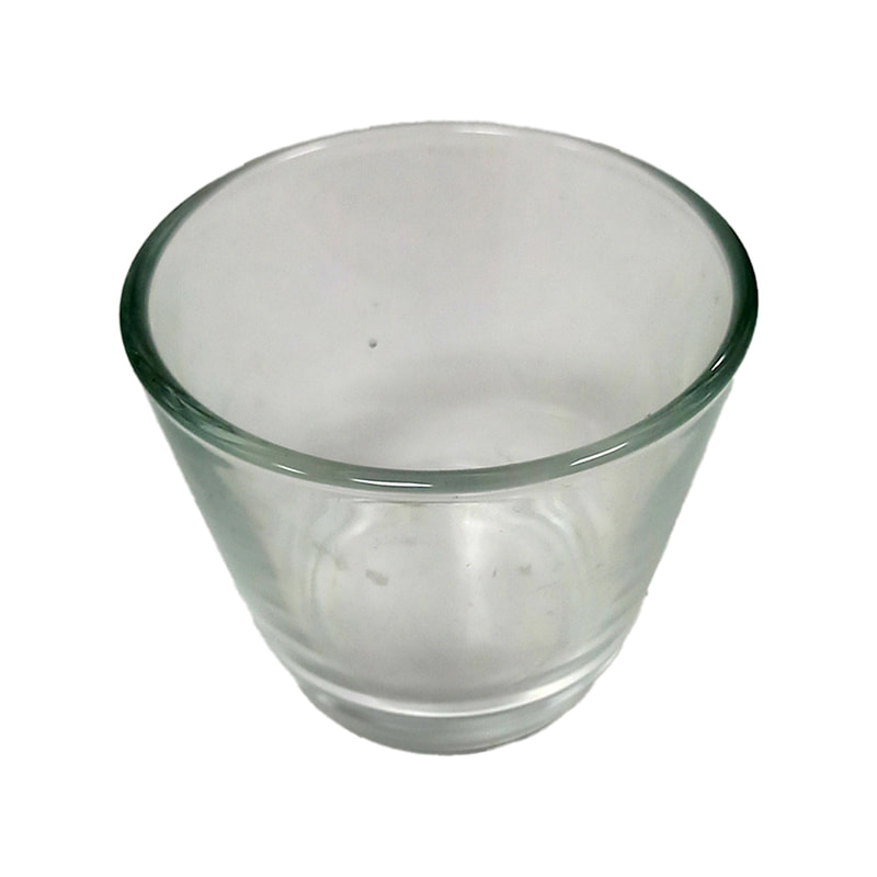 P-LC108-CL 10cm Drew round glass tea light candle holder