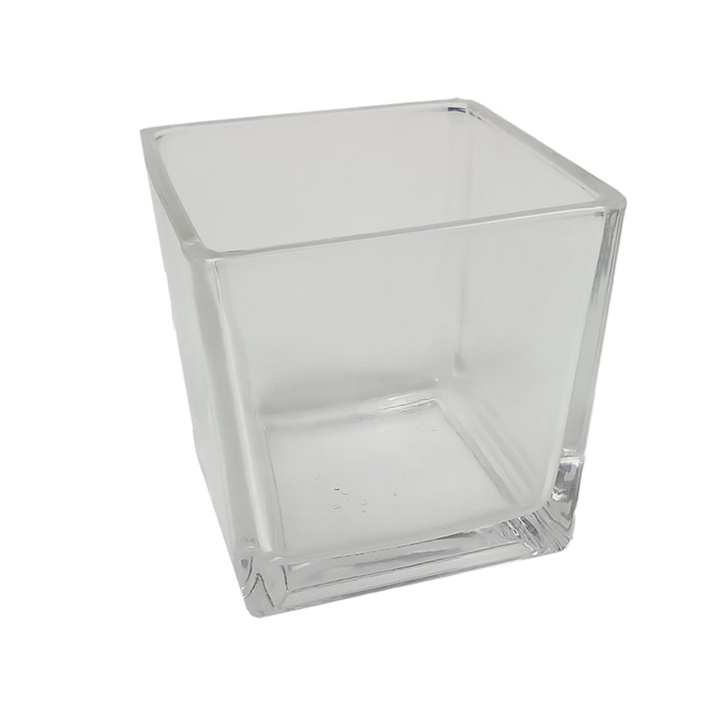 P-LC111-CL 10cm Allan small square glass tea light candle holder