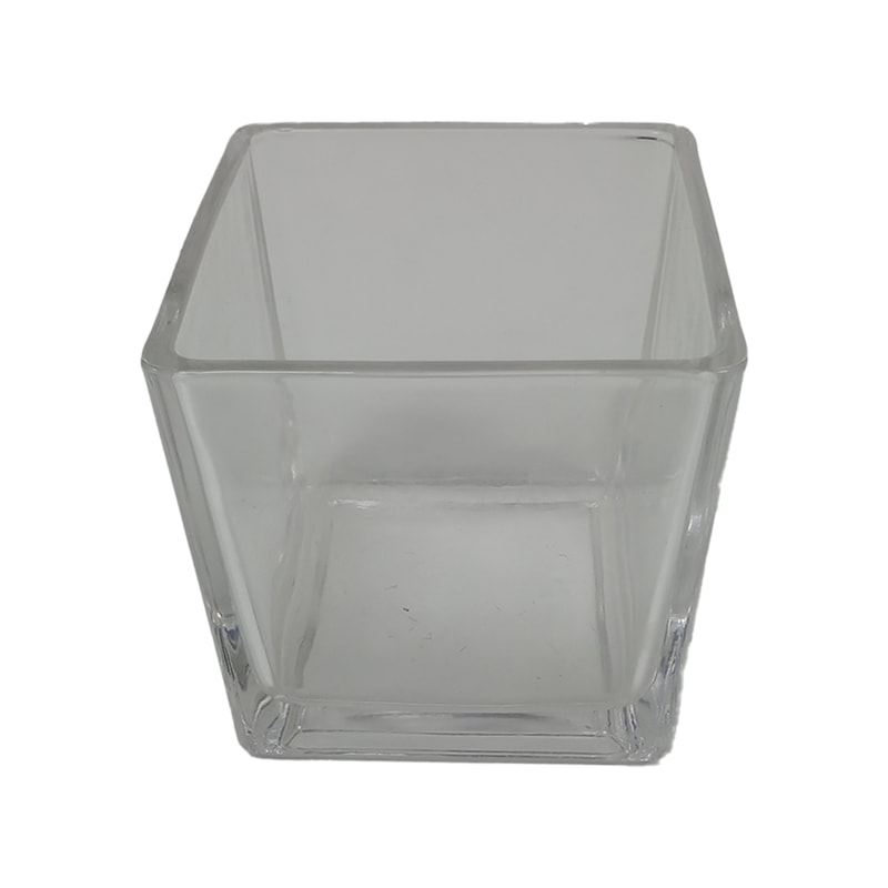 P-LC111-CL 10cm Allan small square glass tea light candle holder