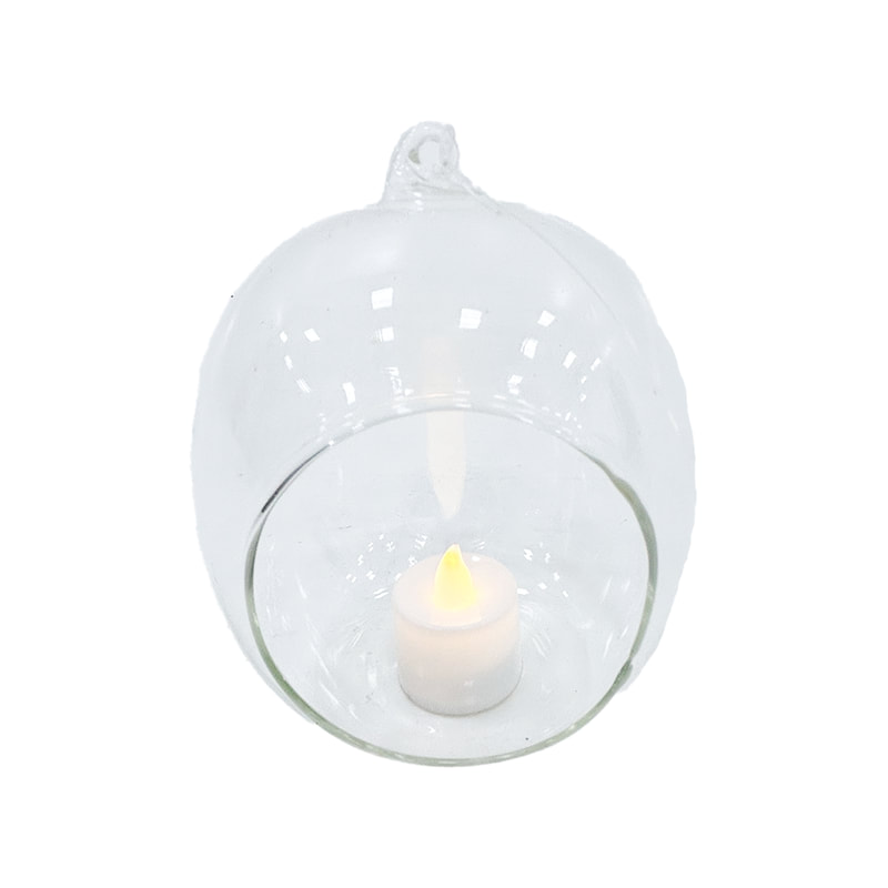 P-LC112-CL 14cm Jude hanging glass tea light candle holder